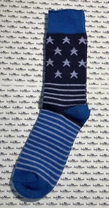 Men’s Cotton Dress Socks - Blue Star & Stripes Design- New Without Tags - Picture 1 of 1