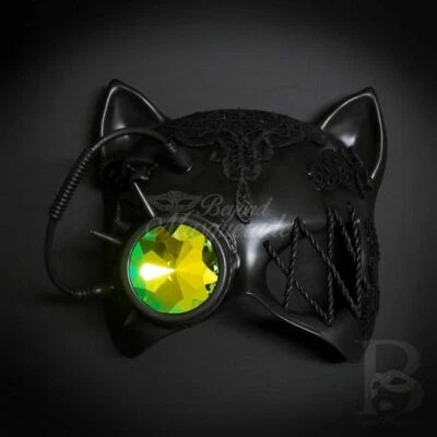 Gatto Cat Steampunk Goggle Mask Black - Image 1 of 4