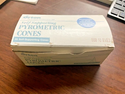 BOX OF 25 ORTON SELF-SUPPORTING PYROMETRIC CONES SSB 10 EVE3 - Image 1 of 4