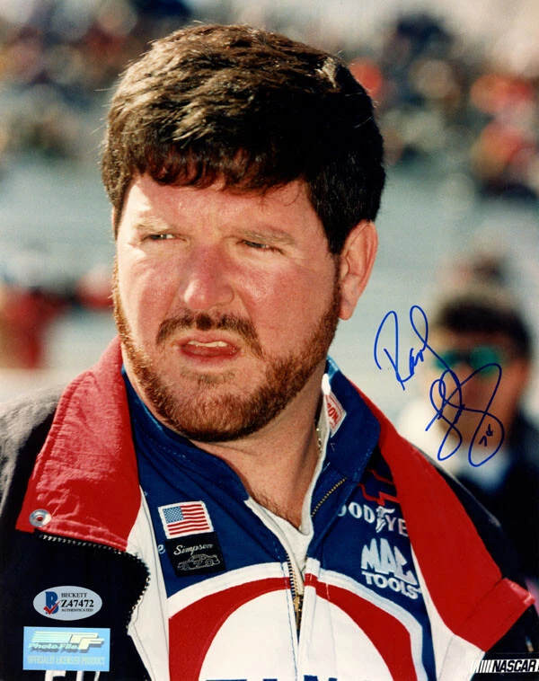 FOTO 8x10 firmada por Randy Lajoie autografiada célebre conductor de NASCAR BECKETT BAS Foto 1 de 2