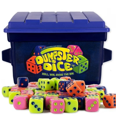Family Dice Game with Dumpster, 80 Dice & Stickers | 4 Player Travel Game - Image 1 of 4