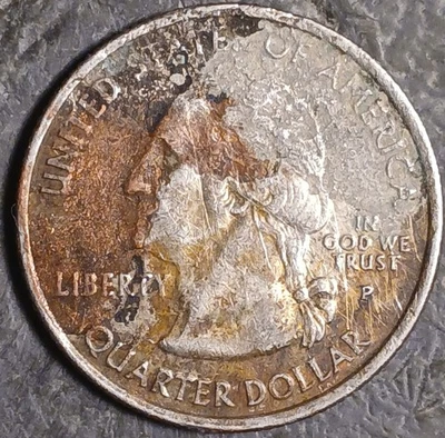 2007 P Wyoming Quarter Environmental Damage Coin Weight 5.6 - Image 1 of 4