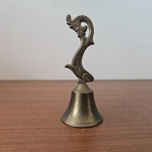 Brass Fish Bell Made In India Vintage 3.75 Inches Tall - Picture 1 of 7