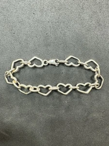 16,3 g Vintage Sterlingsilber 925 Herz Kette Armband 7,25 Zoll Schmuck Konvolut W - Bild 1 von 12