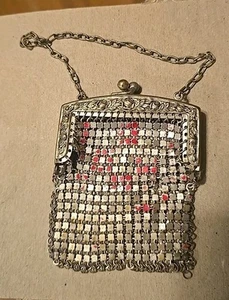 Antique Chainmail Metal Link Mesh Purse 1920’s Flapper Style Germany Coins RARE - Picture 1 of 3
