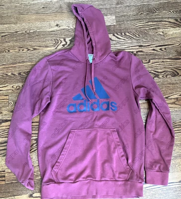 Adidas Pullover Hoodie Men's Large ‎Badge of Sport Maroon Athletics Sweatshirt - Image 1 of 4