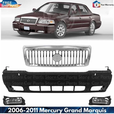 Front Bumper Cover Fascia & Grille Assembly For 2006-2011 Mercury Grand Marquis Foto 1 de 4