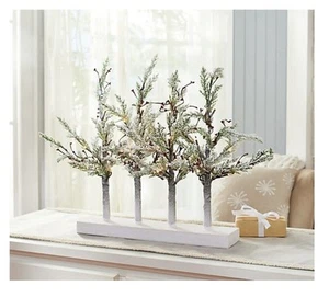 BNIB ILLUMINATED FROSTED PIP BERRY TREE CENTERPIECE by Valerie - RED - Picture 1 of 2