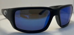 Costa Del Mar Fantail 580 - matte black frame blue mirror polarized Sunglasses - Picture 1 of 8