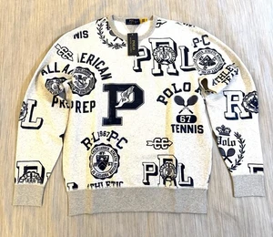 Polo Ralph Lauren felpa grafica pile - preparazione americana taglia M nuova con etichetta - Foto 1 di 13