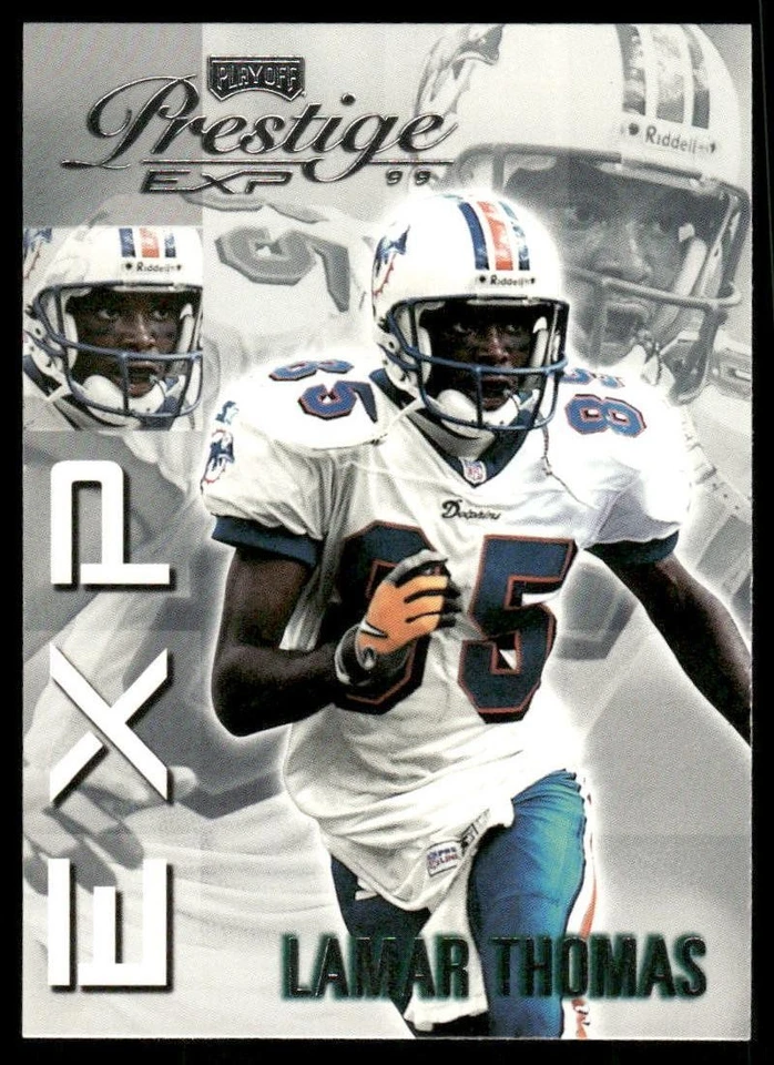 1999 Playoff Prestige EXP #EX131 Lamar Thomas Miami Dolphins Football Card - Image 1 of 2