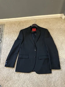 Hugo Boss Mens Modern fit Suit Jacket Blazer 38 R Black Solid Stretch - Picture 1 of 4