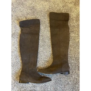 Seychelles Damen braun Leder strukturiert Overknee Stiefel umklappbar Top Gr. 7 - Bild 1 von 8
