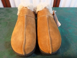 Neu mit Etikett - Crocs Cobbler Damen-Pantoletten kastanienbraun Leder Kunstfell gefüttert mit Absatz - 9 - Bild 1 von 12