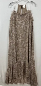 Flawless tan Floral Sleeveless Maxi Dress Lined with ruffle bottom Size Med (181 - Picture 1 of 8