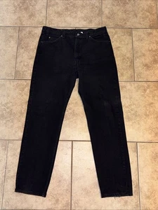 Pantalones de mezclilla vintage Levis 505 para hombre 38x32 negro naranja lengüeta calce regular rectos años 90 EE. UU. - Imagen 1 de 16