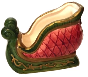 Decorative Loomco International Holiday Christmas Ceramic Sleigh - Picture 1 of 7