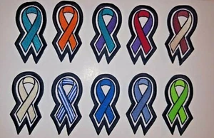 "Nuevo Lote Negro Cosido Parche Bordado CINTA CÁNCER/CONCIENCIA -3,25 x 1,5" - Imagen 1 de 32