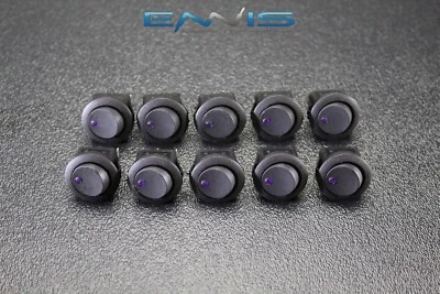 10 PIEZAS INTERRUPTOR BASCULANTE REDONDO 3/4 ORIFICIOS 16 AMP 12V 3 PINES PALANCA LED PÚRPURA IBRRSP Foto 1 de 4