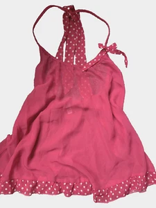 Knickerbox Ladies Babydoll Camisole Hot Pink White Spot/Bow/Straps 12 Nightie - Picture 1 of 6