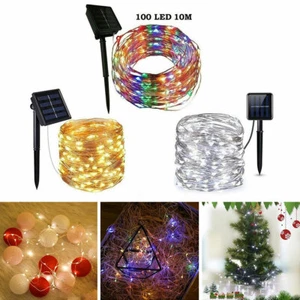 100LED Outdoor Solar Powered Copper Wire String Lights Waterproof Fairy Light GL - Picture 1 of 15