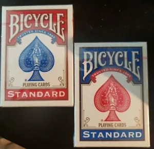 2 Decks Fahrrad Spielkarten Standard rot blau - Bild 1 von 1
