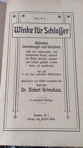 Winke für Schlosser, Dr. Robert Grimshaw, Dresden 1919 - Bild 1 von 7