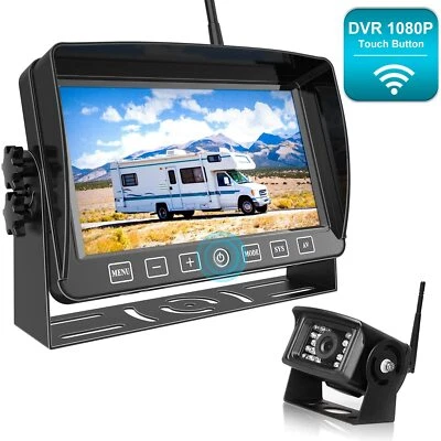 7'' Wireless Monitor Car Rear View Backup Camera 1080P Digital Touch System Back - Image 1 of 4
