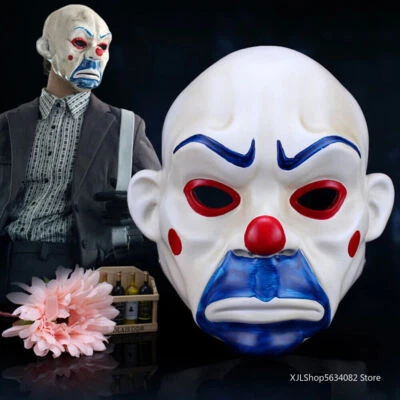 New The Dark Knight Batman Joker Clown Bank Robber 1:1 Resin Mask Halloween Cosp - Image 1 of 4