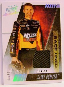 CLINT BOWYER /50 RACE USED TIRES NASCAR PANINI PRIME RACING 2019