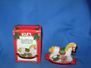 1992 7-11 CERAMIC TRADITIONS "HOLLY THE ROCKING HORSE" TREE ORNAMENTS - Picture 1 of 1