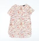 New Look Womens Multicoloured Floral Polyester Basic T-Shirt Size 6 Round Neck