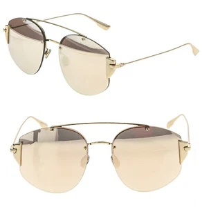 CHRISTIAN DIOR STRONGER Gold Mirror Aviator Rimless Metal Sunglass DIORSTRONGER - Picture 1 of 10