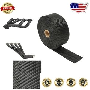 Black Titanium Exhaust Wrap - 2" x 100' with Lava Rock Tech, 1800°F Heat Shield - Picture 1 of 8
