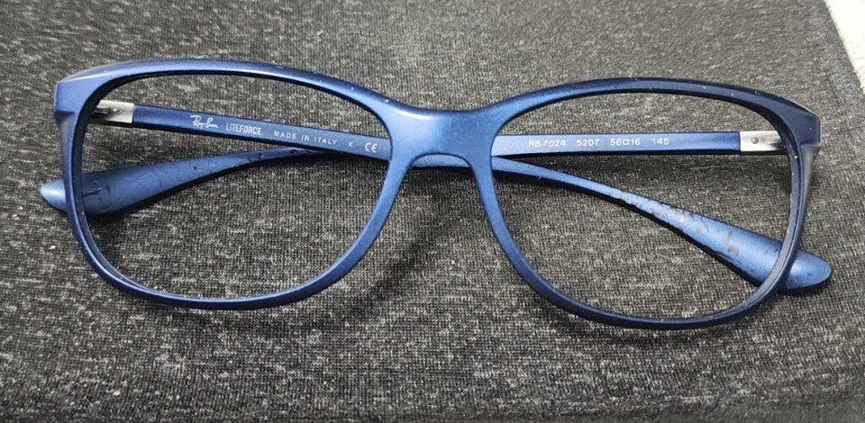 Ray Ban RB7024 5207 Blue Oval Eyeglasses Frame 56-16 145 - Image 1 of 4