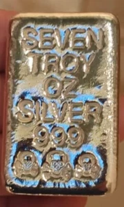 Atlantis Mint 7 Troy Oz Silver Bar .999 Fine Silver! Extremely Rare!!☠️☠️☠️ - Picture 1 of 6