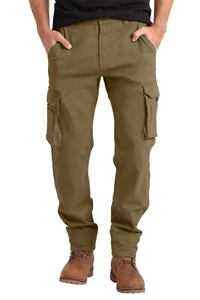 Mens Heavy Duty Work Trouser Stretch Reinforced Utility Pocket Cargo Full Pant - Picture 1 of 39