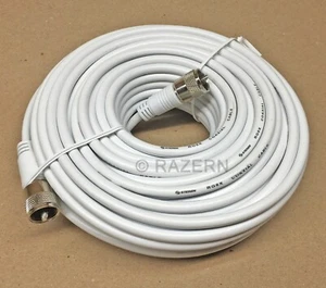 Steren 75 ft White RG8X Mini-8 Coax Coaxial PL259 UHF Ham CB Radio Antenna Cable - Picture 1 of 4
