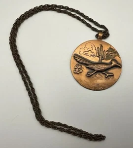 Antiguo collar medallón corredor camino cobre macizo nativo - Imagen 1 de 3