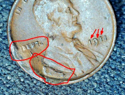{ 1911 penny possible die errors look carefully at the pictures ??????? - Image 1 of 4