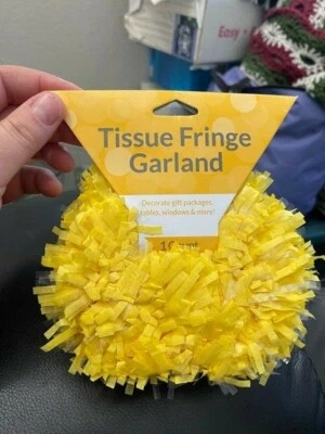 Yellow Tissue Fringe Garland 25FT New!!! - Image 1 of 2