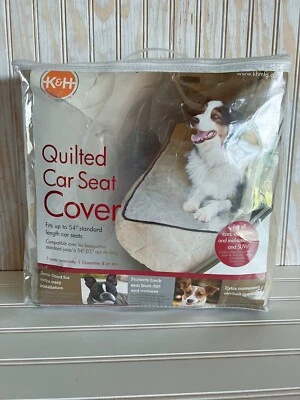 K&H Pet Products Quilted Pet Car Seat Cover Tan Fits Standard 54” Car Seats - Image 1 of 4