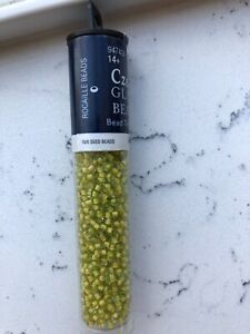 Czech Rocaille Beads 10/0, 15 grams, Bulk Lot Lime Color NEW