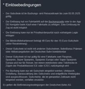 Deutsche Bahn DB 15 € Gutschein eCoupon (schneller Onlineversand) - Bild 1 von 2