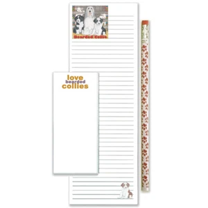 Bearded Collie To Do List Magnetic Shopping Pad Notepad & Pencil Gift Set - Picture 1 of 1