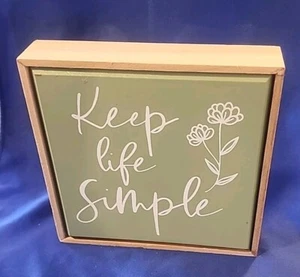 Canvas Sign "Keep Life Simple" 6 X 6" - Picture 1 of 2
