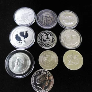 Lot of (10) different - 1 oz Silver Coins .999 Silver From Around The World BU - Picture 1 of 10
