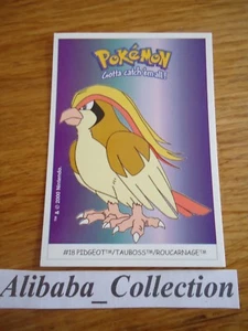 POKEMON dunkin boomer trading card sticker 2000 Carte # 18 ROUCARNAGE PIDGEOT - Imagen 1 de 1