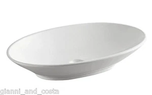 Bathroom Ceramic Oval Above Counter Top Mount Basin Sink For Vanity - Picture 1 of 4