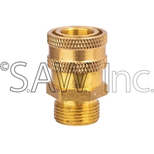 24.0447 MTM Hydro OEM Brass 3/8" Female Quick Connect and Male M22 Hose Adapter - Picture 1 of 4